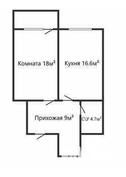1-к квартира, вторичка, 48м2, 3/5 этаж