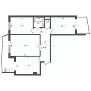 3-к квартира, вторичка, 63м2, 6/9 этаж