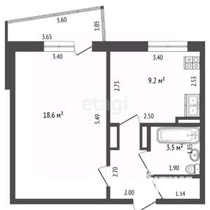 1-к квартира, вторичка, 37м2, 3/7 этаж