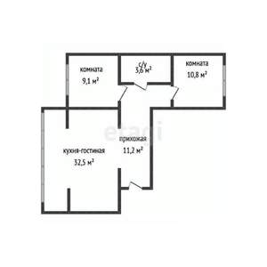 3-к квартира, вторичка, 68м2, 4/9 этаж