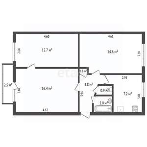 3-к квартира, вторичка, 58м2, 3/5 этаж