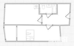 1-к квартира, вторичка, 46м2, 7/12 этаж