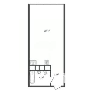 Студия квартира, вторичка, 37м2, 3/22 этаж