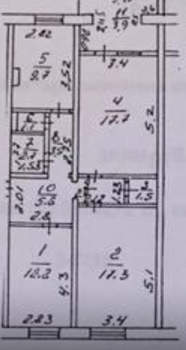 3-к квартира, вторичка, 74м2, 1/5 этаж