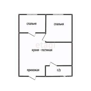 2-к квартира, вторичка, 53м2, 6/6 этаж