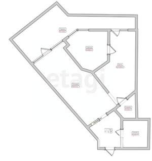 2-к квартира, вторичка, 58м2, 2/12 этаж