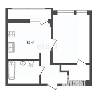 1-к квартира, вторичка, 38м2, 3/4 этаж