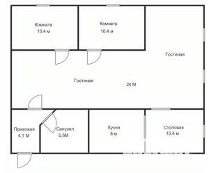3-к квартира, вторичка, 60м2, 2/2 этаж