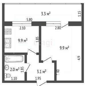 1-к квартира, вторичка, 28м2, 5/5 этаж
