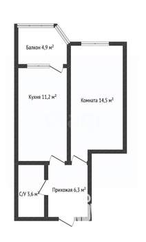 1-к квартира, вторичка, 41м2, 4/10 этаж