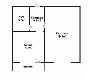 1-к квартира, вторичка, 38м2, 1/16 этаж