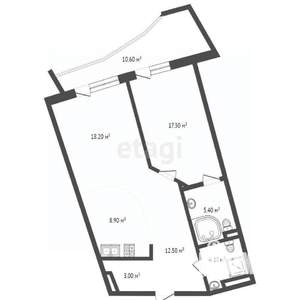 2-к квартира, вторичка, 69м2, 5/13 этаж