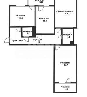 3-к квартира, вторичка, 92м2, 5/16 этаж