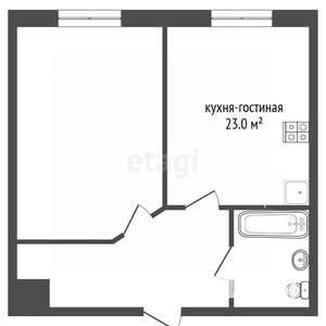 1-к квартира, вторичка, 54м2, 3/7 этаж