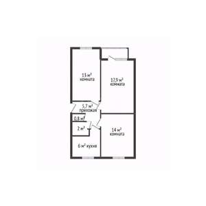 3-к квартира, вторичка, 60м2, 1/5 этаж