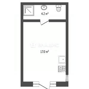 Студия квартира, вторичка, 21м2, 1/6 этаж