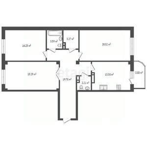 3-к квартира, сданный дом, 102м2, 4/9 этаж