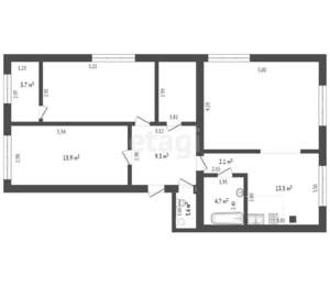 3-к квартира, вторичка, 97м2, 4/4 этаж