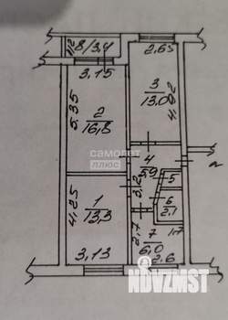 3-к квартира, вторичка, 62м2, 1/5 этаж