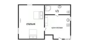 1-к квартира, вторичка, 62м2, 1/4 этаж