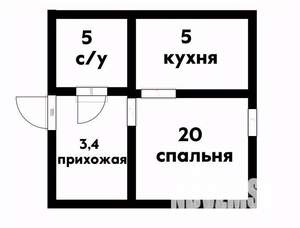 Студия квартира, вторичка, 33м2, -1/3 этаж