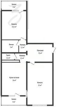 2-к квартира, вторичка, 66м2, 12/16 этаж
