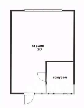 Студия квартира, вторичка, 20м2, -1/7 этаж