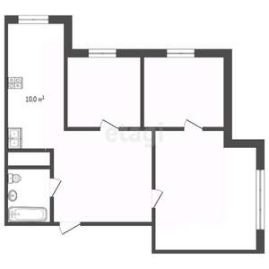 3-к квартира, вторичка, 76м2, 8/8 этаж