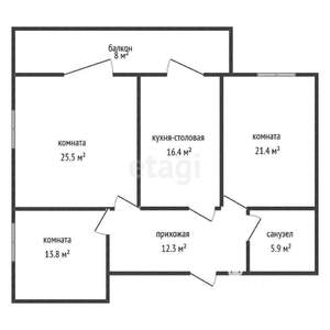 3-к квартира, вторичка, 95м2, 2/11 этаж