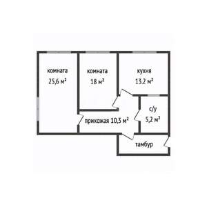 2-к квартира, вторичка, 72м2, 1/5 этаж