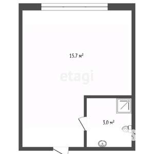 Студия квартира, вторичка, 16м2, 2/2 этаж