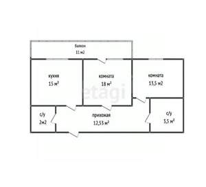 2-к квартира, вторичка, 67м2, 7/9 этаж