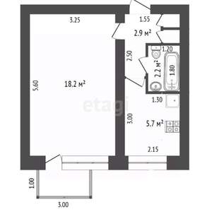 1-к квартира, вторичка, 30м2, 5/5 этаж