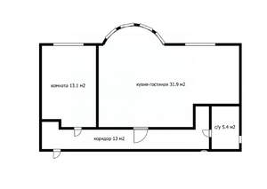 Студия квартира, вторичка, 59м2, 4/4 этаж