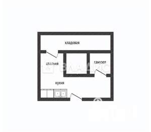 1-к квартира, вторичка, 24м2, 1/9 этаж