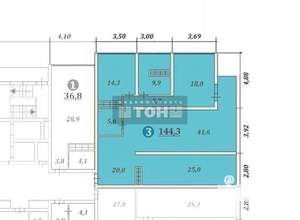3-к квартира, сданный дом, 144м2, 19/20 этаж