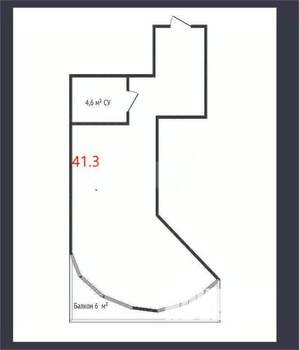 Студия квартира, вторичка, 41м2, 7/8 этаж