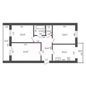 3-к квартира, вторичка, 71м2, 2/5 этаж