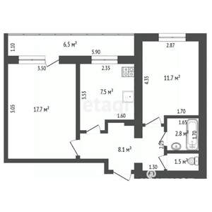 2-к квартира, вторичка, 49м2, 9/9 этаж