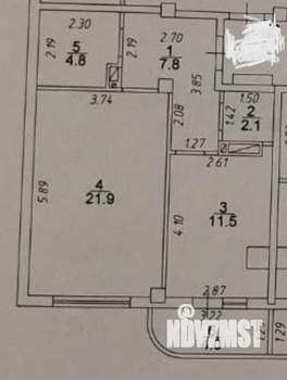 1-к квартира, вторичка, 52м2, 6/9 этаж