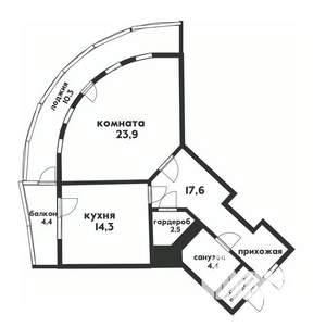1-к квартира, вторичка, 75м2, 6/11 этаж
