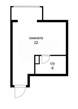Студия квартира, вторичка, 32м2, 1/6 этаж