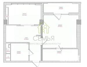 1-к квартира, вторичка, 66м2, 3/4 этаж