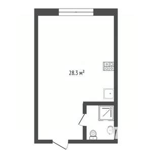 Студия квартира, вторичка, 28м2, 1/10 этаж