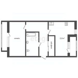 1-к квартира, вторичка, 54м2, 5/5 этаж