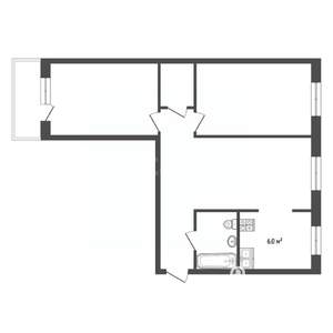 3-к квартира, вторичка, 58м2, 2/5 этаж