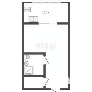 Студия квартира, вторичка, 30м2, 2/8 этаж