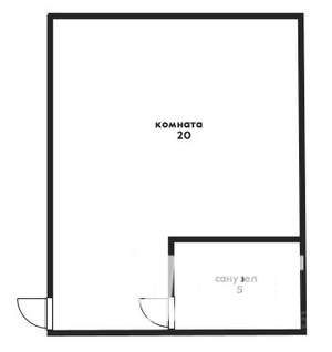Студия квартира, вторичка, 20м2, -1/11 этаж