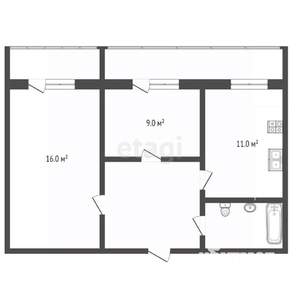 1-к квартира, вторичка, 45м2, 1/9 этаж