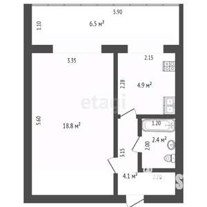 1-к квартира, вторичка, 30м2, 3/5 этаж